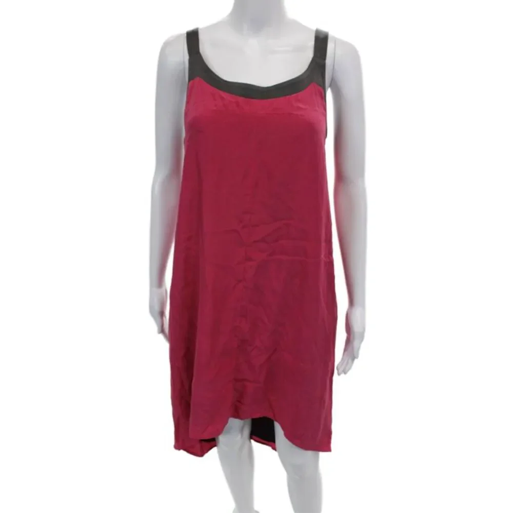 Rag & Bone Womens Side Zip Sleeveless Scoop Neck Silk Dress Pink Size Large